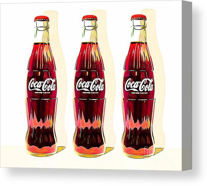 Coca Cola Coke Bottles Three 20160220v2 Canvas Print / Canvas Art by Wingsdomain Art and Photography - Fine America
