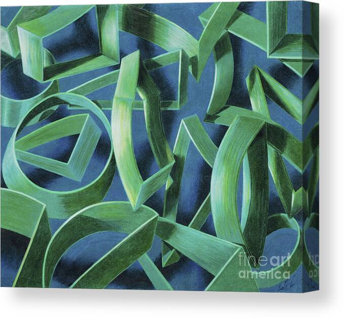 Fine Art Canvas Print featuring the drawing Coil Clipps by Scott Brennan
