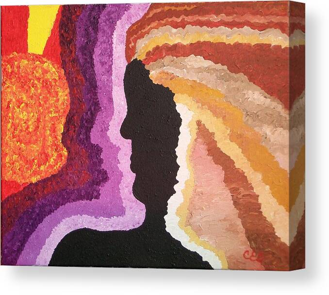 Collision Canvas Print featuring the painting Collision by Carolyn Cable