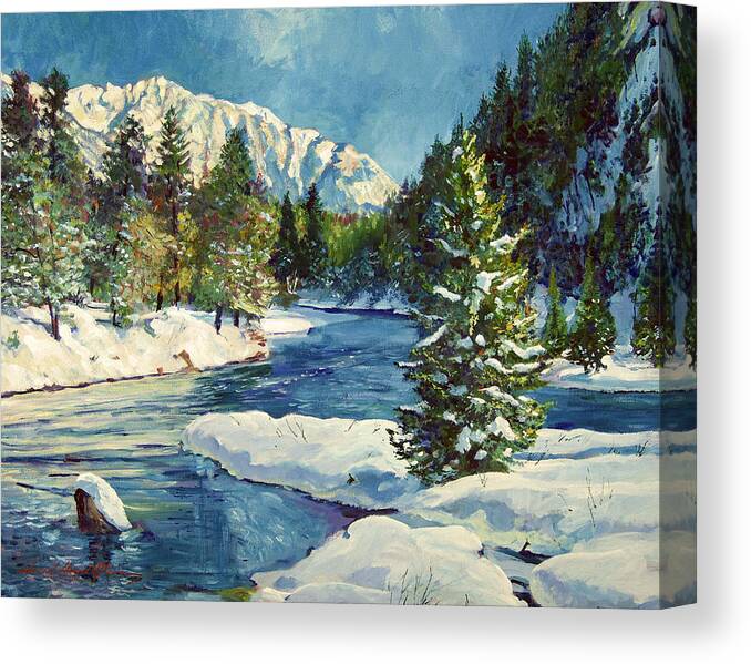 Landscape Canvas Print featuring the painting Colorado Pines by David Lloyd Glover