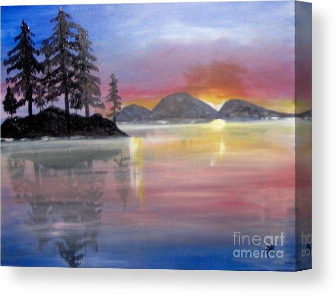 Color Canvas Print featuring the painting Colored Lake by Saundra Johnson