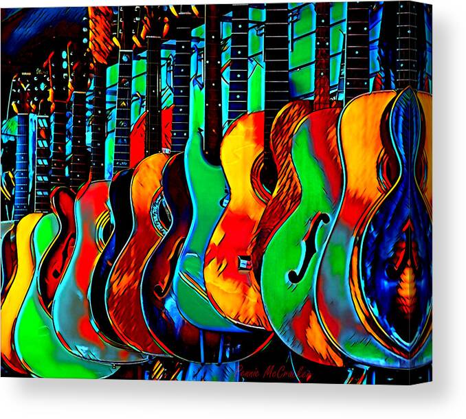 Guitars Canvas Print featuring the digital art Colour of Music by Pennie McCracken