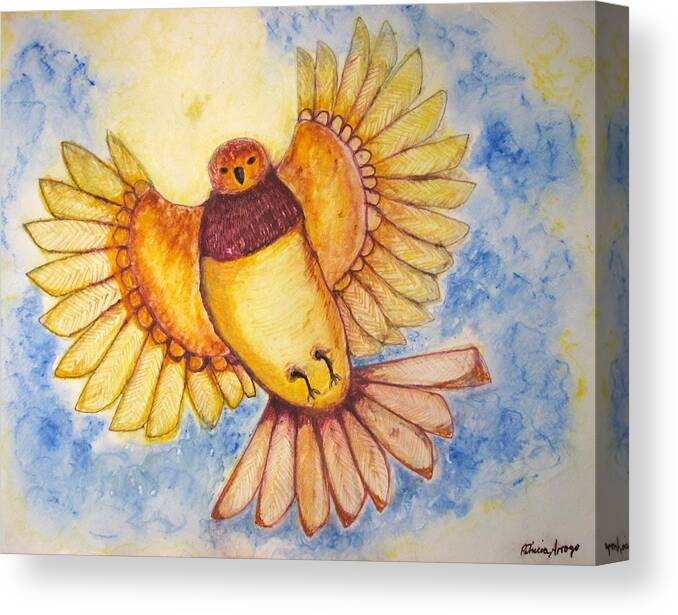 Birds Canvas Print featuring the painting Concerning Angel Bird by Patricia Arroyo