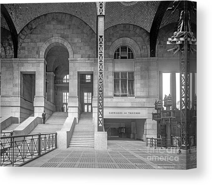 Penn Canvas Print featuring the photograph Concourse exit to 33rd St by Russell Brown