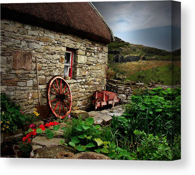 Ireland Canvas Print featuring the digital art Cottage On The Moor by Vicki Lea Eggen