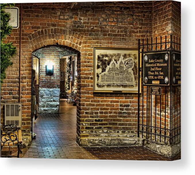 Lake County Canvas Print featuring the photograph Courthouse Shops by Scott Wood