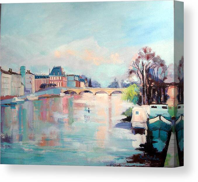 Landscape Canvas Print featuring the painting Sky And Water by Kim PARDON