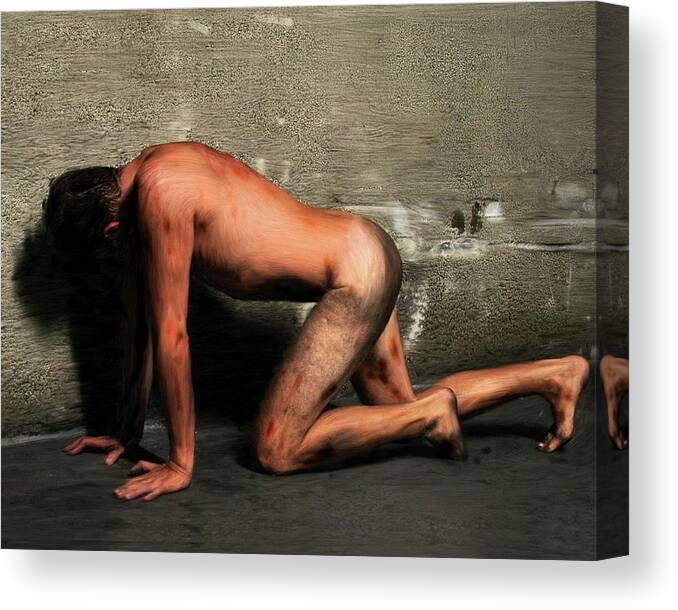 Crawling Canvas Print featuring the painting Crawling Away by Troy Caperton