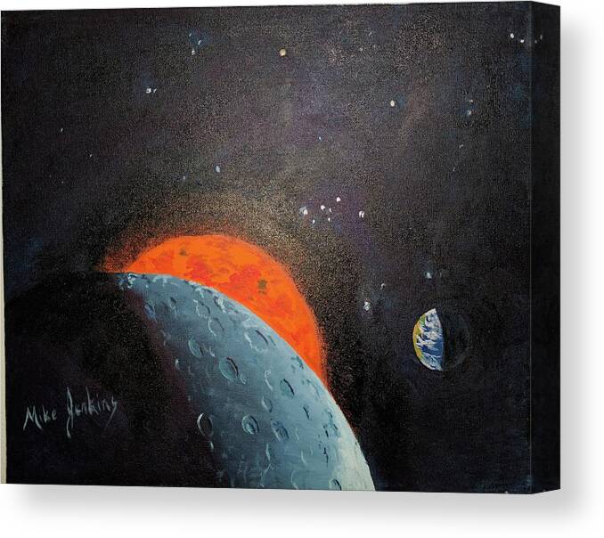 Genesis Canvas Print featuring the painting Creation Day 4 by Mike Jenkins
