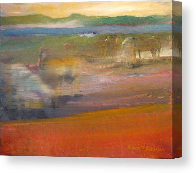 Abstract Canvas Print featuring the painting Crossing Over by Susan Esbensen