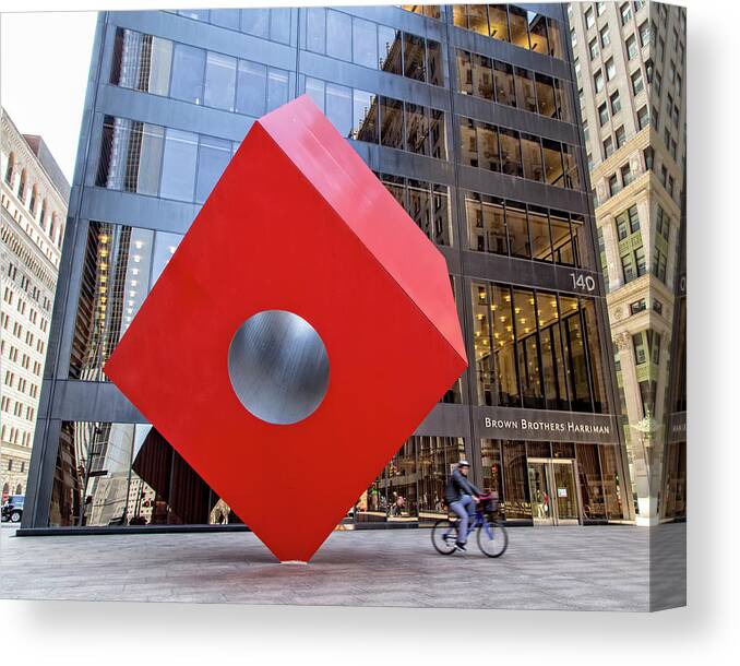 Red Canvas Print featuring the photograph Cube by Alan Raasch