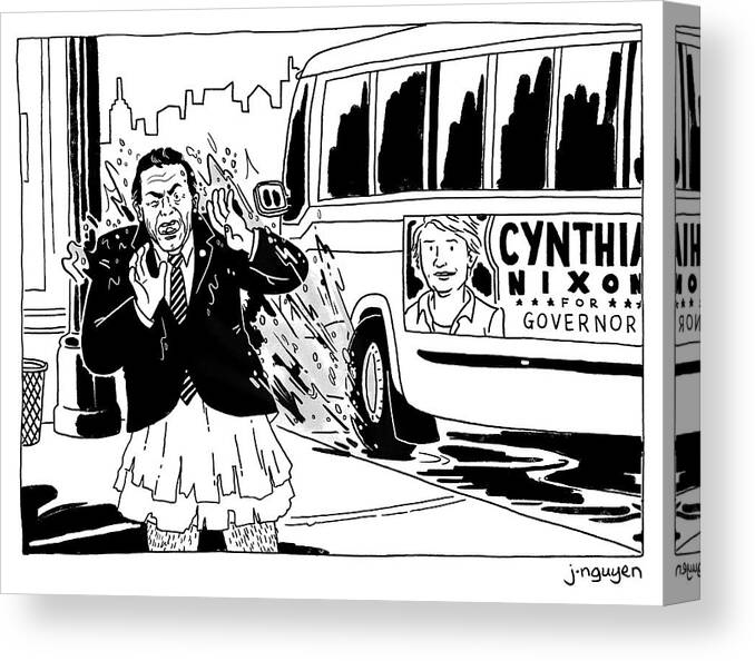 Cynthia Nixon For Governor Canvas Print featuring the drawing Cynthia Nixon for Governor by Jeremy Nguyen