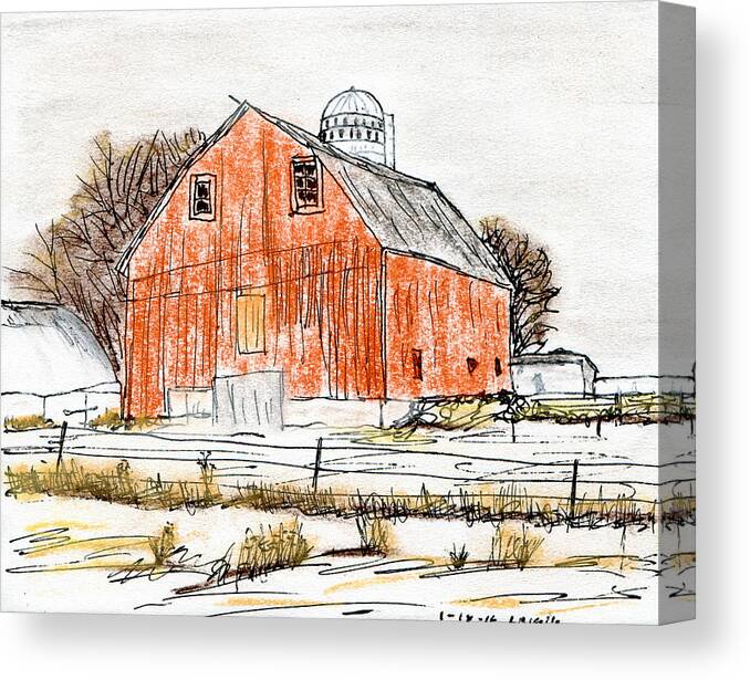 Farm Canvas Print featuring the mixed media Dairy Barn by R Kyllo