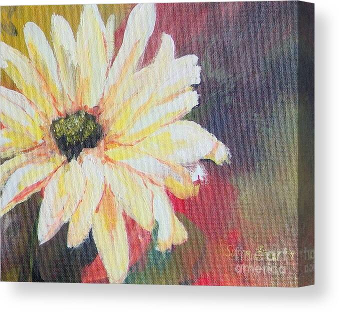 Daisy Canvas Print featuring the painting Daisy 3 of 3 Triptych by Susan Fisher