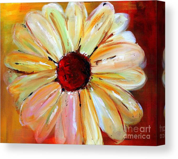 Daisy Canvas Print featuring the painting Daisy a Day 2 by Julie Lueders 