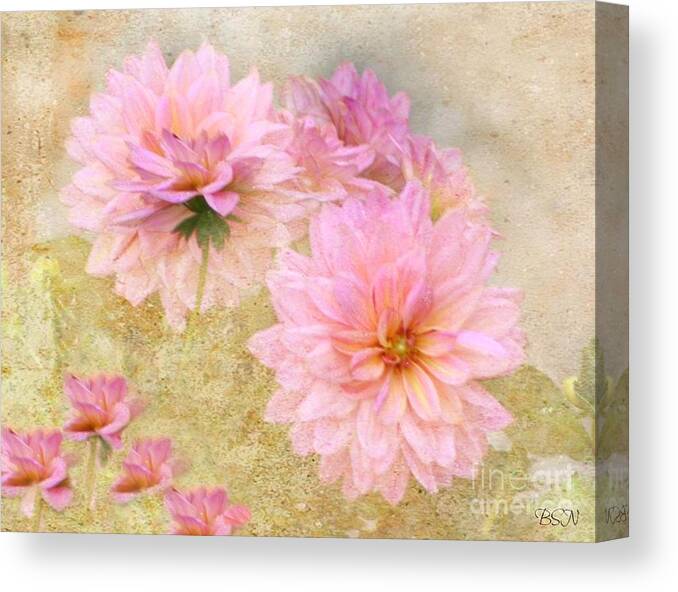 Macro Canvas Print featuring the photograph Dahlia Days by Barbara S Nickerson