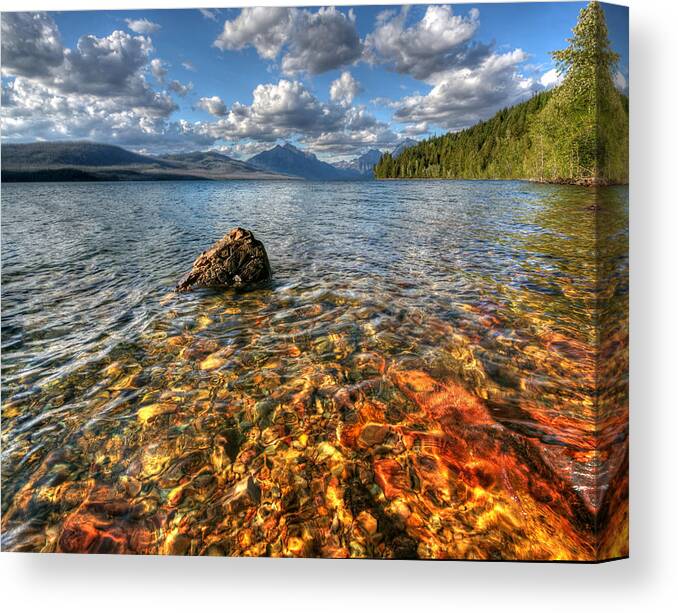Colored Rocks Canvas Print featuring the photograph Deep Shallows by David Andersen