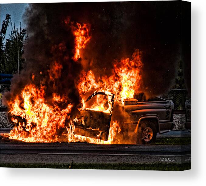 Fire Canvas Print featuring the photograph Demon Released by Christopher Holmes