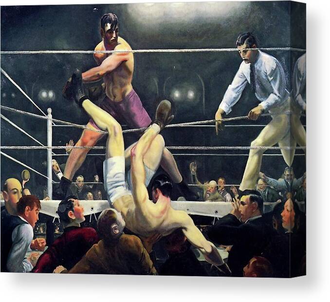 Dempsey Canvas Print featuring the painting Dempsey and Firpo by George Wesley Bellows