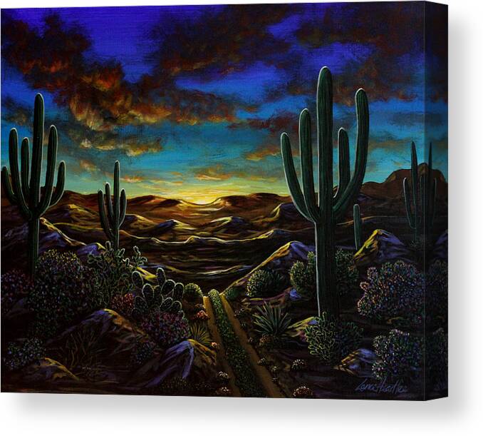 Desert Trail Canvas Print featuring the painting Desert Trail by Lance Headlee