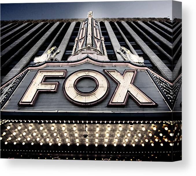 Fox Canvas Print featuring the photograph Detroit Fox Theatre by Alanna Pfeffer
