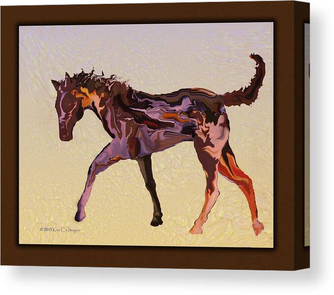 Horse Canvas Print featuring the digital art Montana Horse by Kae Cheatham