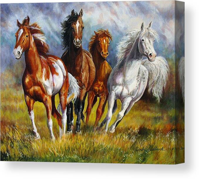 Horse Canvas Print featuring the painting Divergence by Cynthia Westbrook