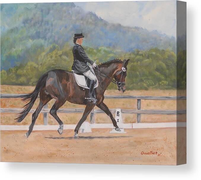 Horse Canvas Print featuring the painting Donnerlittchen by Quwatha Valentine