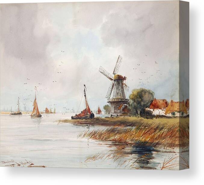 Thomas Bush Hardy (1842-1897) Dordrecht Canvas Print featuring the painting Dordrecht by MotionAge Designs
