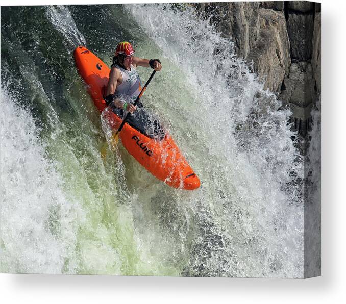 2009 Potomac Whitewater Festival Canvas Print featuring the photograph Down the Spout by Art Cole