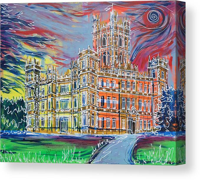 Downton Abbey Canvas Print featuring the painting Downton Abbey by Laura Hol Art