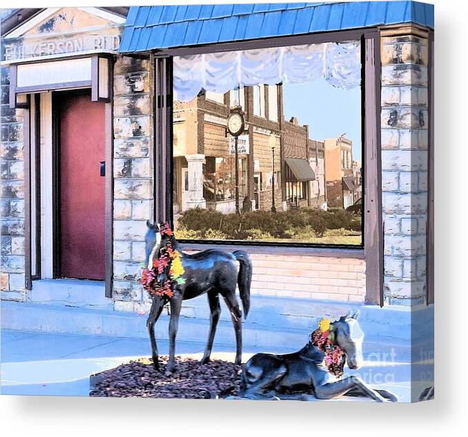 Drumright Canvas Print featuring the photograph Downtown Drumright Oklahoma by Janette Boyd