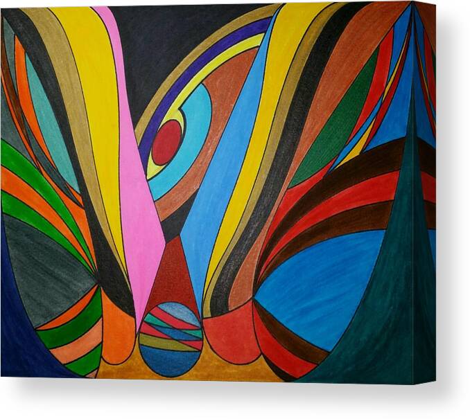 Geometric Art Canvas Print featuring the painting Dream 283 by S S-ray