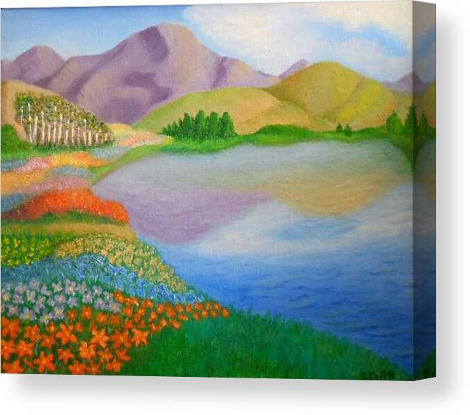 Mountains Canvas Print featuring the painting Dream Land by Sheri Keith