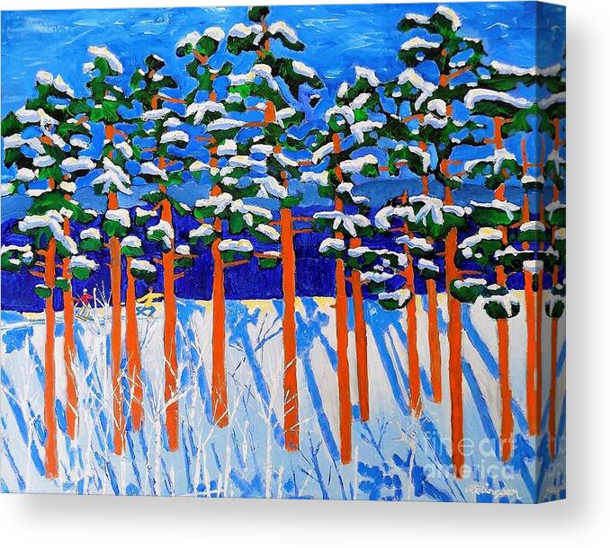 Skiing Canvas Print featuring the painting Eagle Cliffs Area by Rodger Ellingson