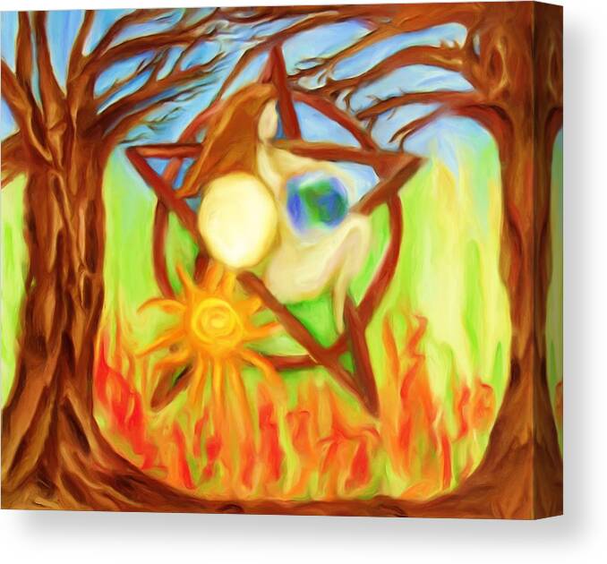 Earth Canvas Print featuring the painting Earth Mother Goddess by Shelley Bain