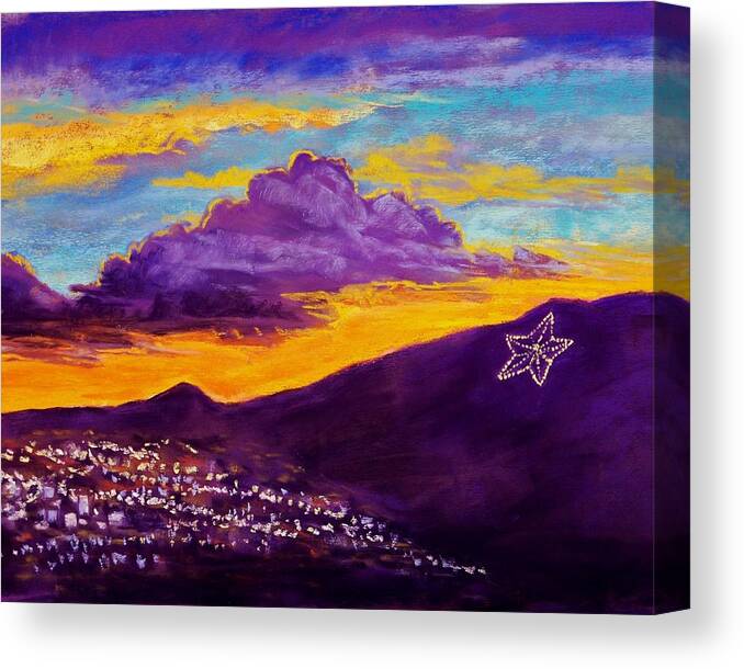 El Paso Star Canvas Print featuring the pastel El Paso's Star by Candy Mayer