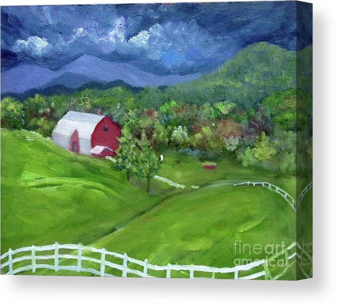 Barn Canvas Print featuring the painting Elaida Home by Anne Marie Brown