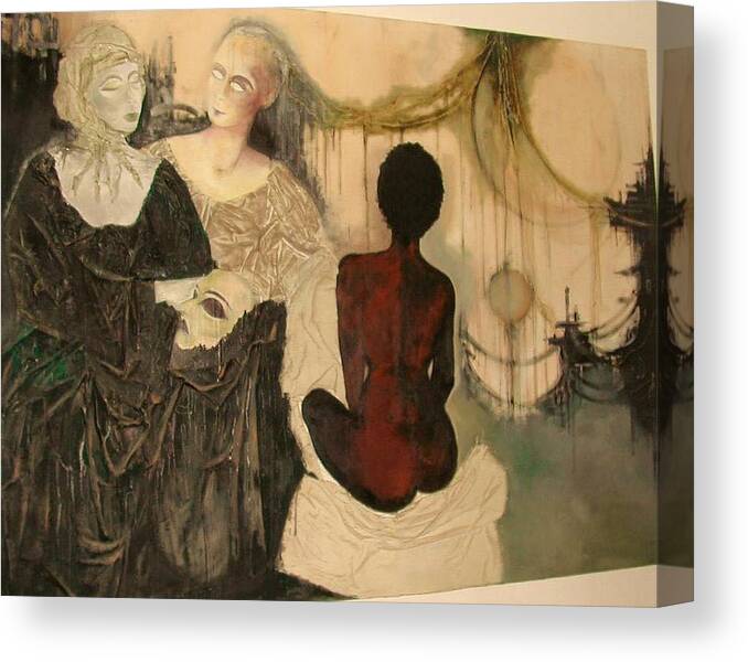 Figurative Canvas Print featuring the painting End of Words Worlds by Maya Albina Morella