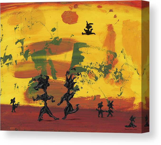 Dance Canvas Print featuring the painting Enjoy Dancing by Manuello Sueess