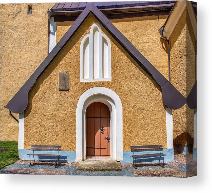 Entre Canvas Print featuring the photograph Entre to Enkopingsnas Church May by Leif Sohlman