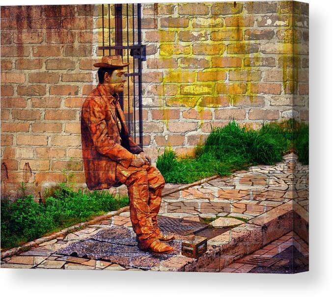 Painting Canvas Print featuring the photograph European Street Performer by Digital Art Cafe