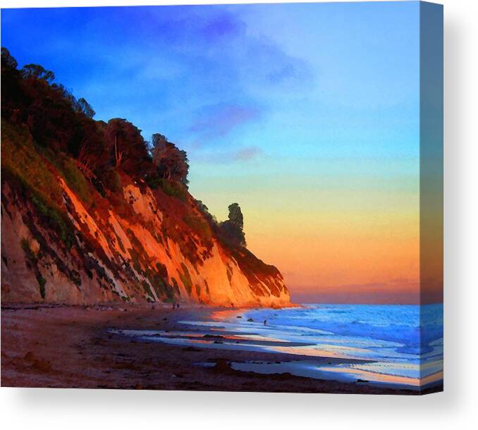 Evening At Arroyo Burro Canvas Print featuring the photograph Evening at Arroyo Burro by Timothy Bulone