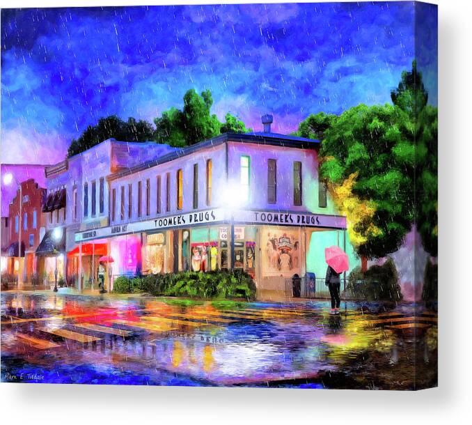 Auburn Canvas Print featuring the mixed media Evening Rain In Auburn by Mark Tisdale