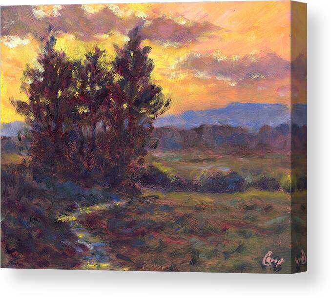 Sunset Canvas Print featuring the painting Evening Time by Michael Camp