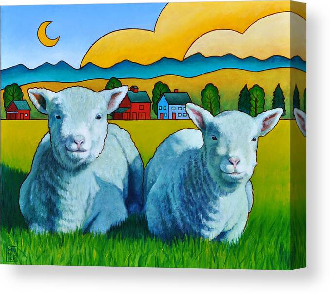 Ewe Canvas Print featuring the painting Ewe Two by Stacey Neumiller