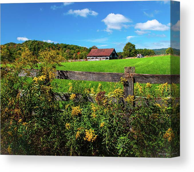 Fence Canvas Print featuring the photograph Fall Farm by Rebecca Hiatt