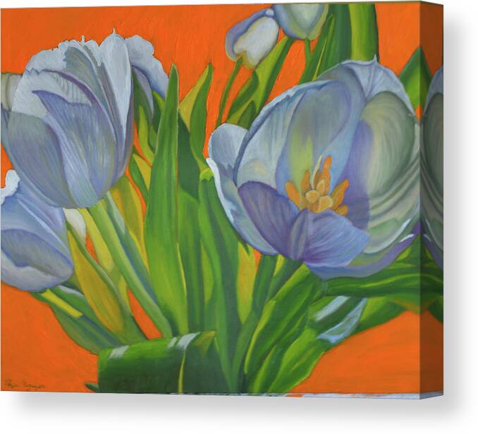 Floral Painting Canvas Print featuring the painting Fall in love by Thu Nguyen