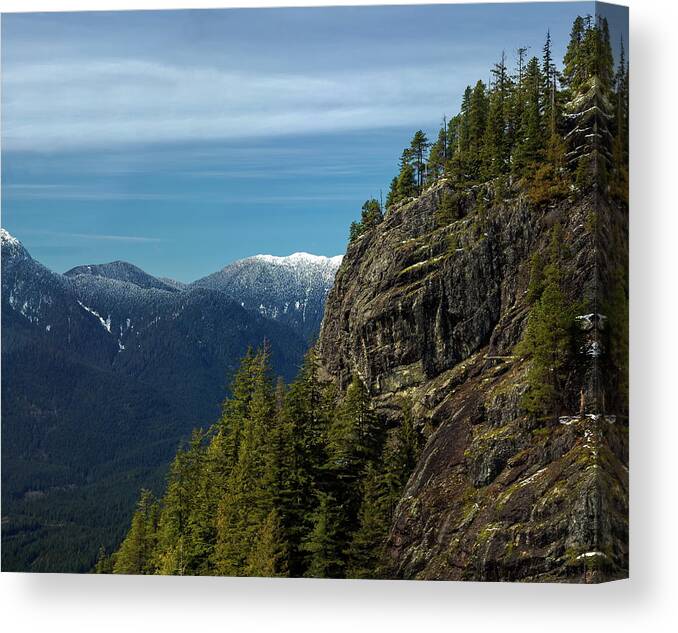 Alex Lyubar Canvas Print featuring the photograph Fantastic View from Grouse Mountain by Alex Lyubar