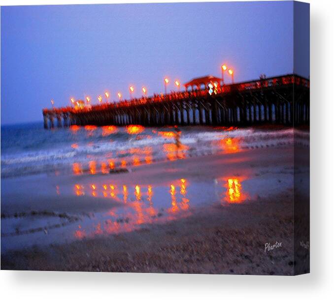 Pier Canvas Print featuring the photograph Fiery Pier by Phil Burton